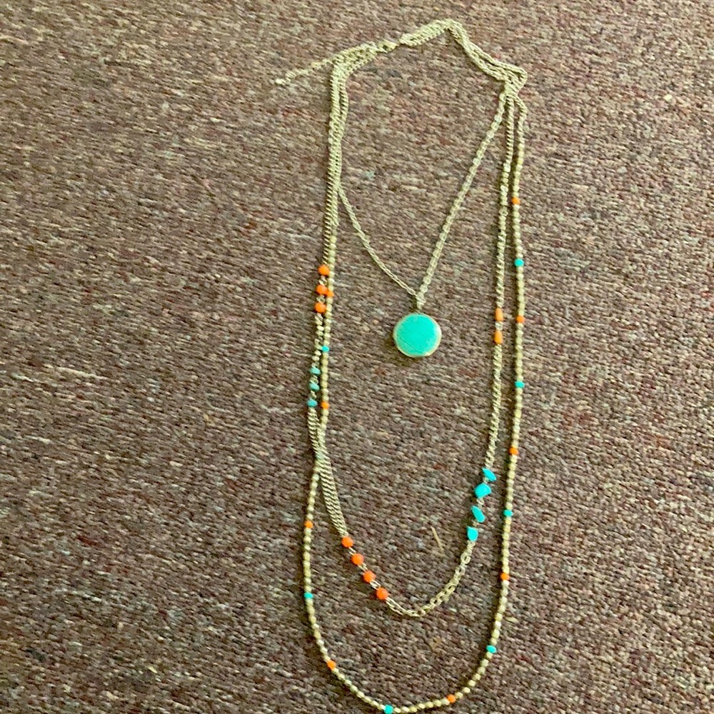 Cute turquoise and coral necklace from Maurices